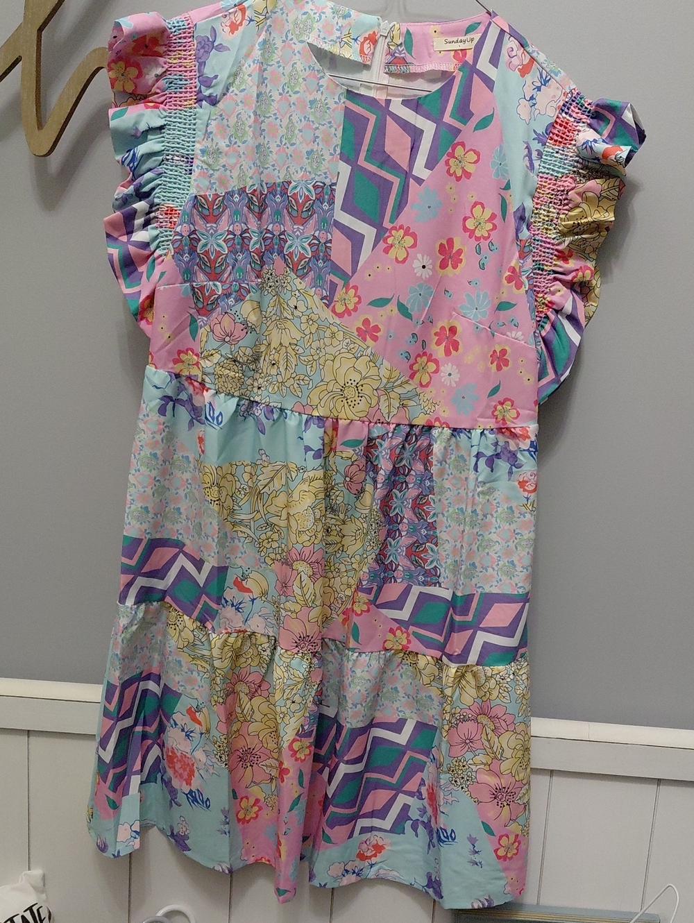 Pastel Patchwork Floral Girls' Dress